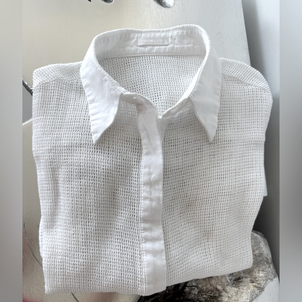 Osklen Buttoned Net Shirt | Sheer | Beach Club | Vacation - Picture 2 of 9